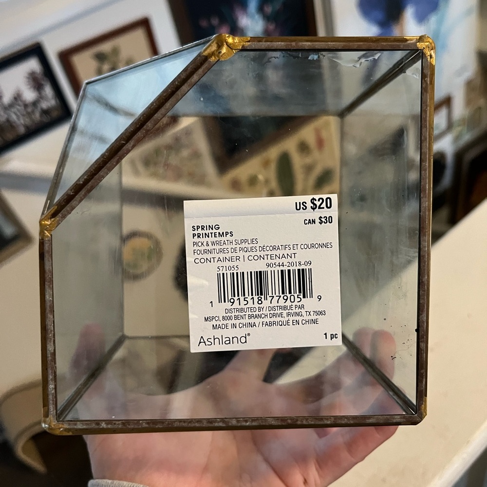 GLASS AND METAL GEOMETRIC TERRARIUM VASE - Picture 2 of 3